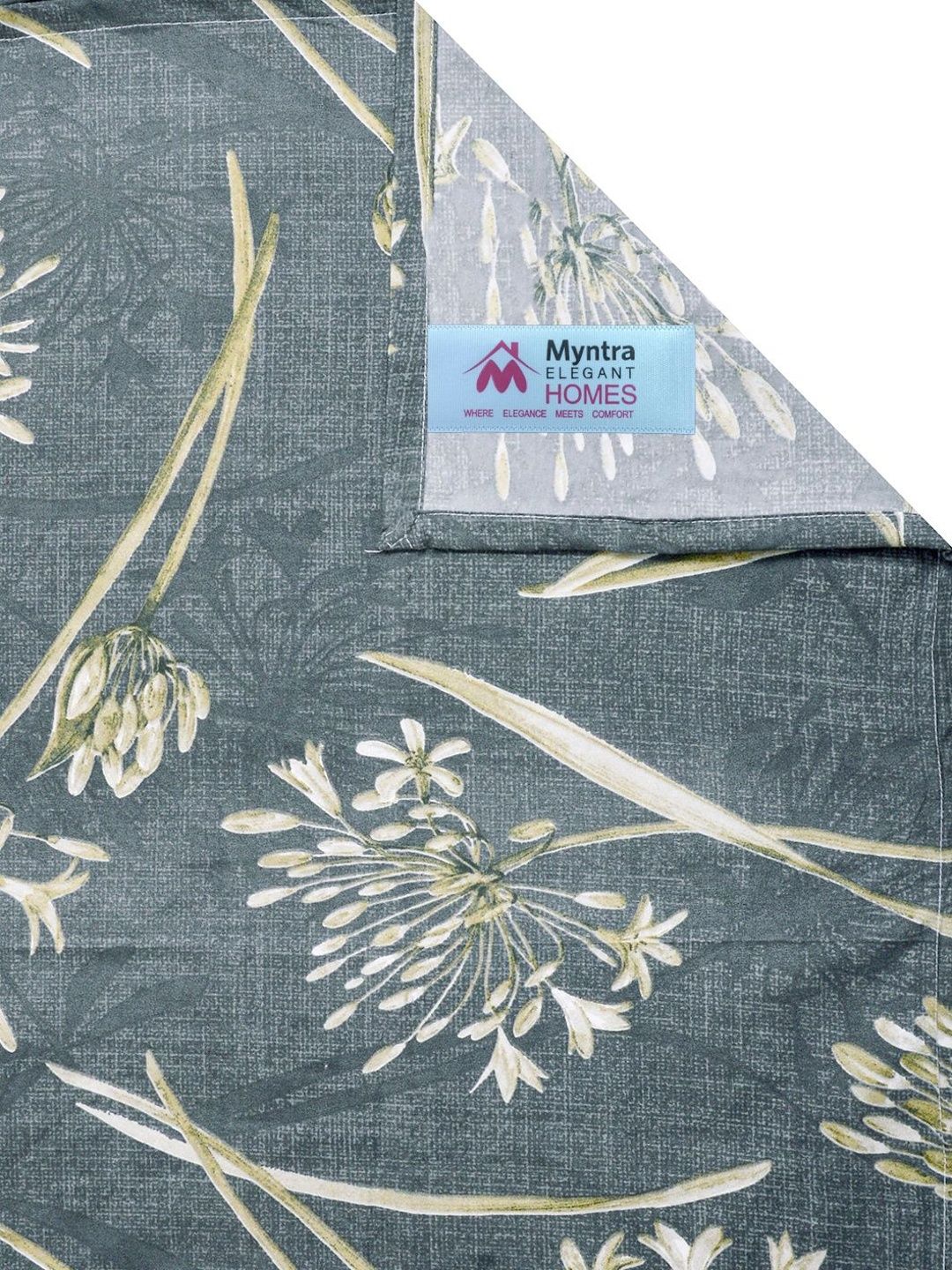 Myntra Elegant Homes Green & White Floral 300 TC King Double Bedsheet dengan 2 Sarung Bantal