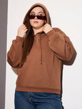 SASSAFRAS Curve Women Plus Size Hooded Pullover Sweatshirt
