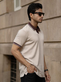 Powerlook Men Contrast Polo Collar T-shirt