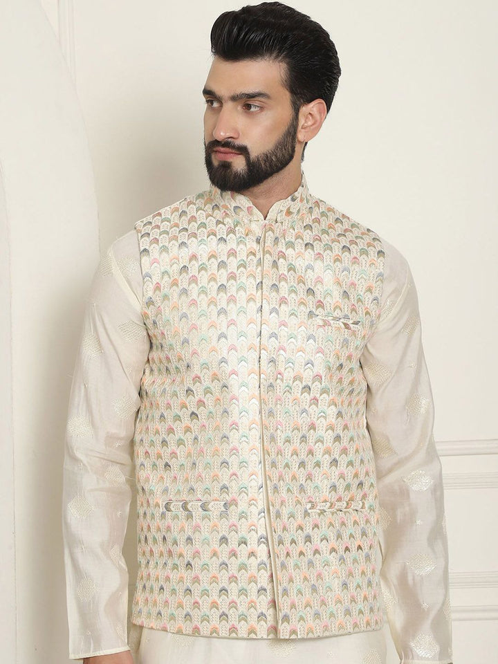 SOJANYA LUXE Jaket Nehru Kolar Mandarin Sulam Lelaki