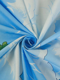 KLOTTHE Blue Abstract Printed 400 TC King 7D Bedsheet with 2 Pillow Covers