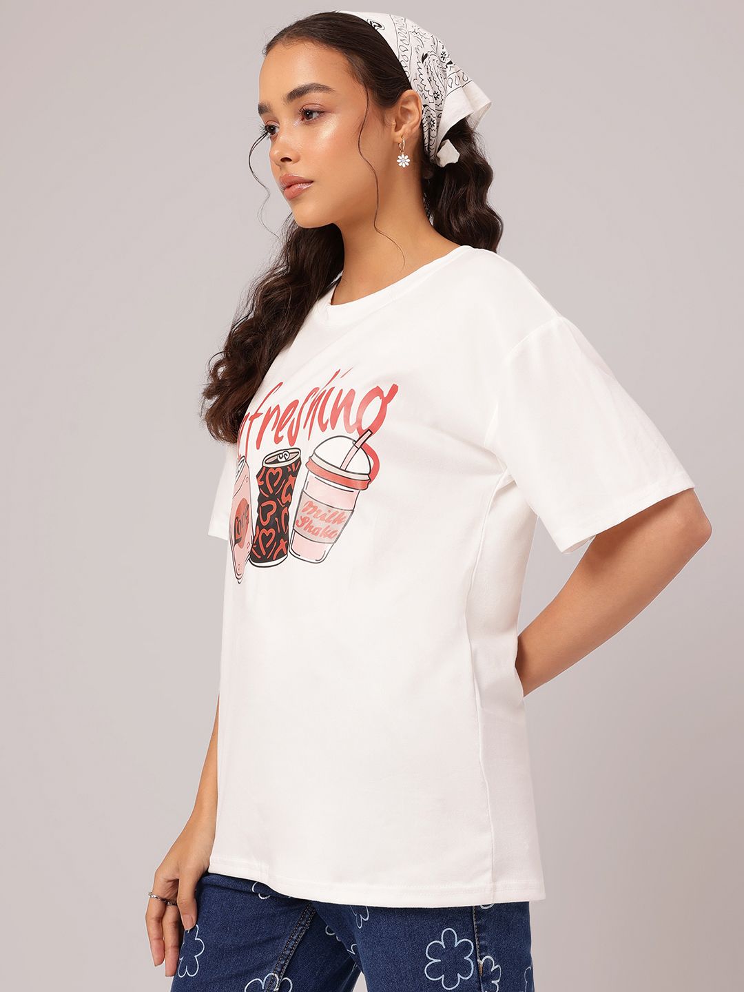 DressBerry Refresh & Slay Printed Relaxed Fit T-shirt