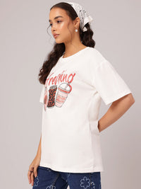 DressBerry Refresh & Slay Printed Relaxed Fit T-shirt
