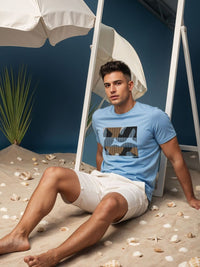 ADRO Abstrak Printed Lengan Pendek Kapas T-shirt Regular Fit