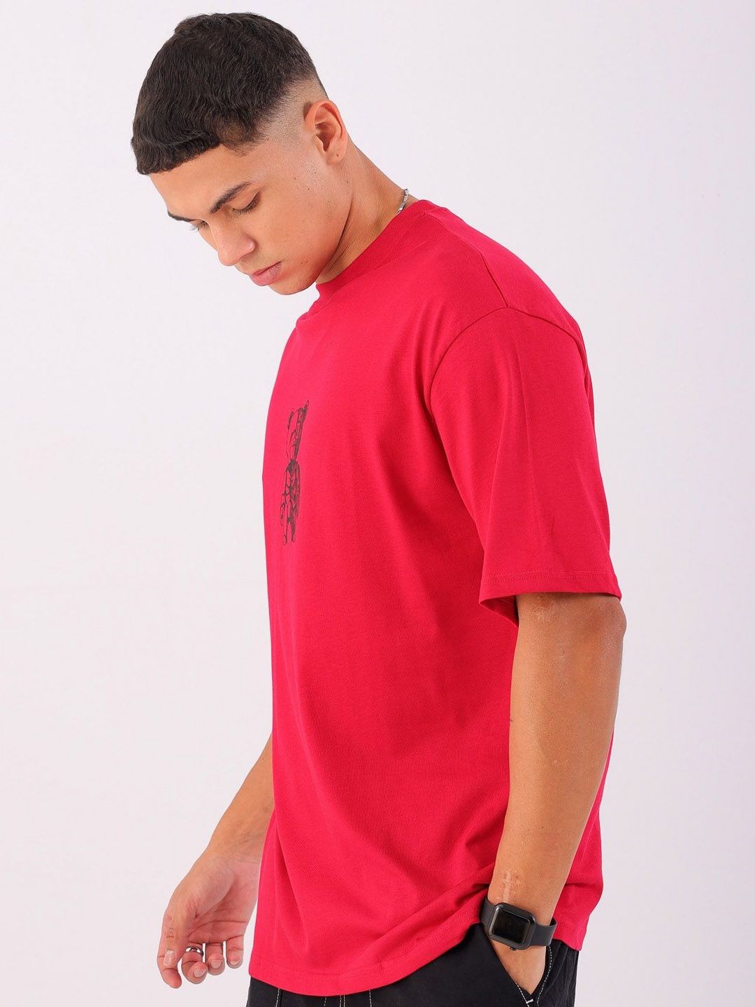 The Indian Garage Co Men Graphic Printed Round Neck Cotton Relaxed Fit T-shirt