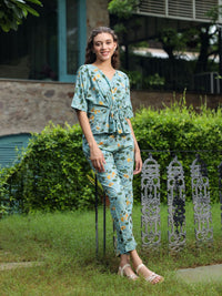 SANSKRUTIHOMES Floral Printed Top with Trousers