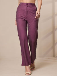 SASSAFRAS worklyf Women Striped Urban Slim Slim Fit Trousers