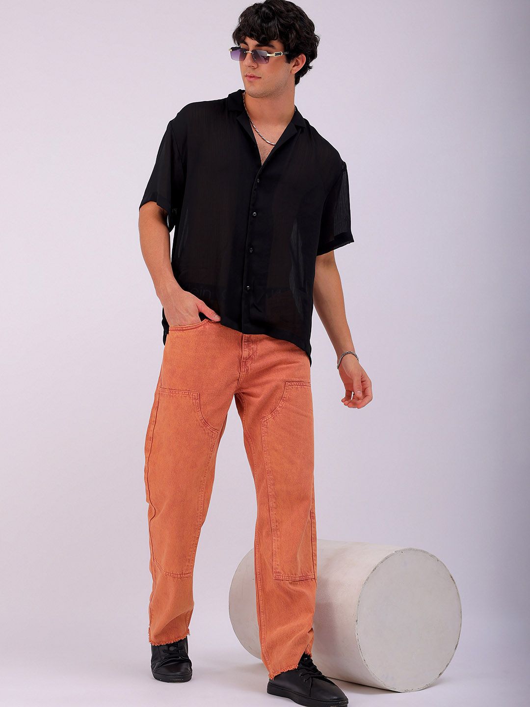 The Indian Garage Co Men Relaxed Fit Pure Cotton Jeans