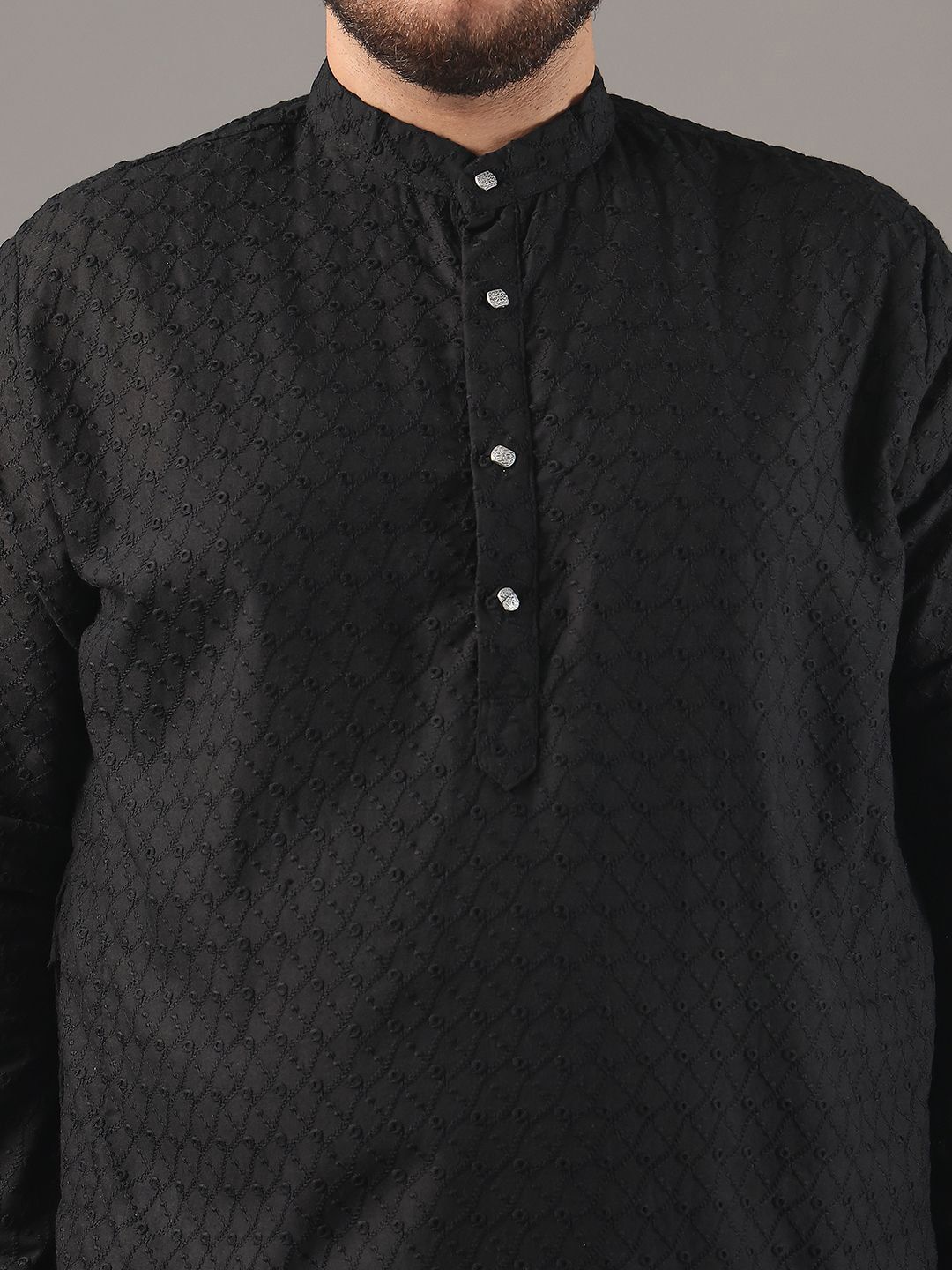 SOJANYA PLUS Plus Size Men Ethnic Motifs Embroidered Pure Cotton Kurta With Pyjamas