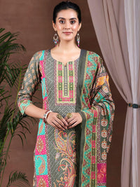 Libas Ethnic Motifs Printed Straight Kurta with Trousers & Dupatta