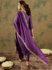 Indo Era Ethnic Motifs Embroidered Kurta With Trousers & Dupatta