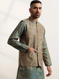 Jaket Nehru Brocade Rekaan Tenunan Anouk