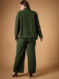 SASSAFRAS Curve Plus Size Shawl Collar Long Sleeves Blazer With Straight Pants