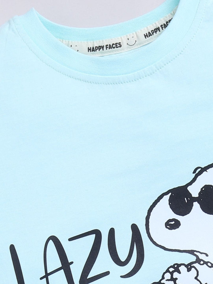 Happy Faces Kids Girls Snoopy Printed Pure Cotton Longline T-Shirt