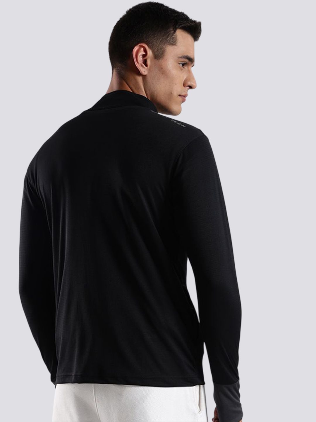 ADRO Men Mock Collar Solid Lightweight Casual Sporty Jacket