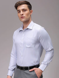 The Indian Garage Co. X Luxe Men Slim Fit Multi Stripes Opaque Striped Formal Shirt