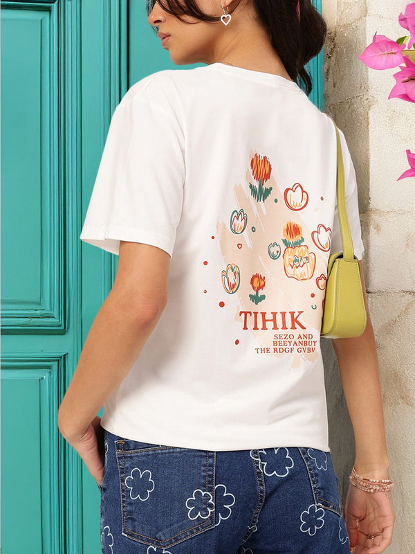 DressBerry Graphic Printed Round Neck T-shirt