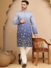 Jompers Men Floral Embroidered Regular Thread Work Kurta with Pyjamas