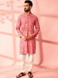 Anouk Men Floral Printed Regular Kurta with Pyjamas