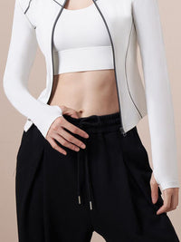 HRX by Hrithik Roshan Geometric Crop Biker Jacket