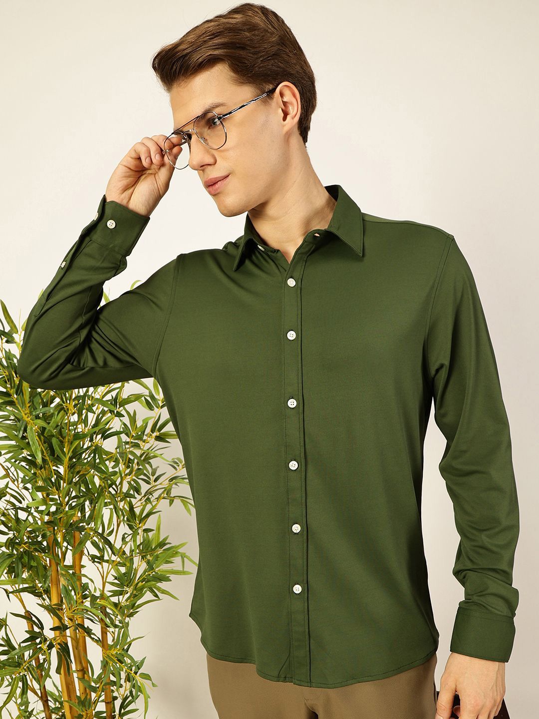 Thomas Scott Men Premium Slim Fit Opaque Casual Shirt
