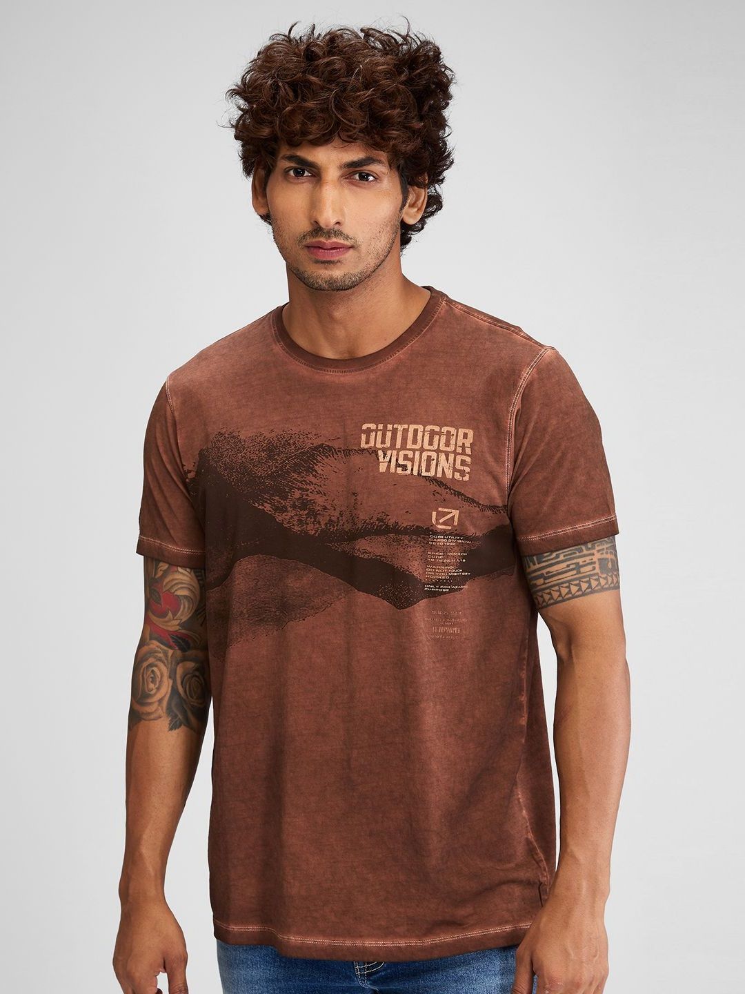 SPYKAR Men Raw Edge Slim Fit T-shirt