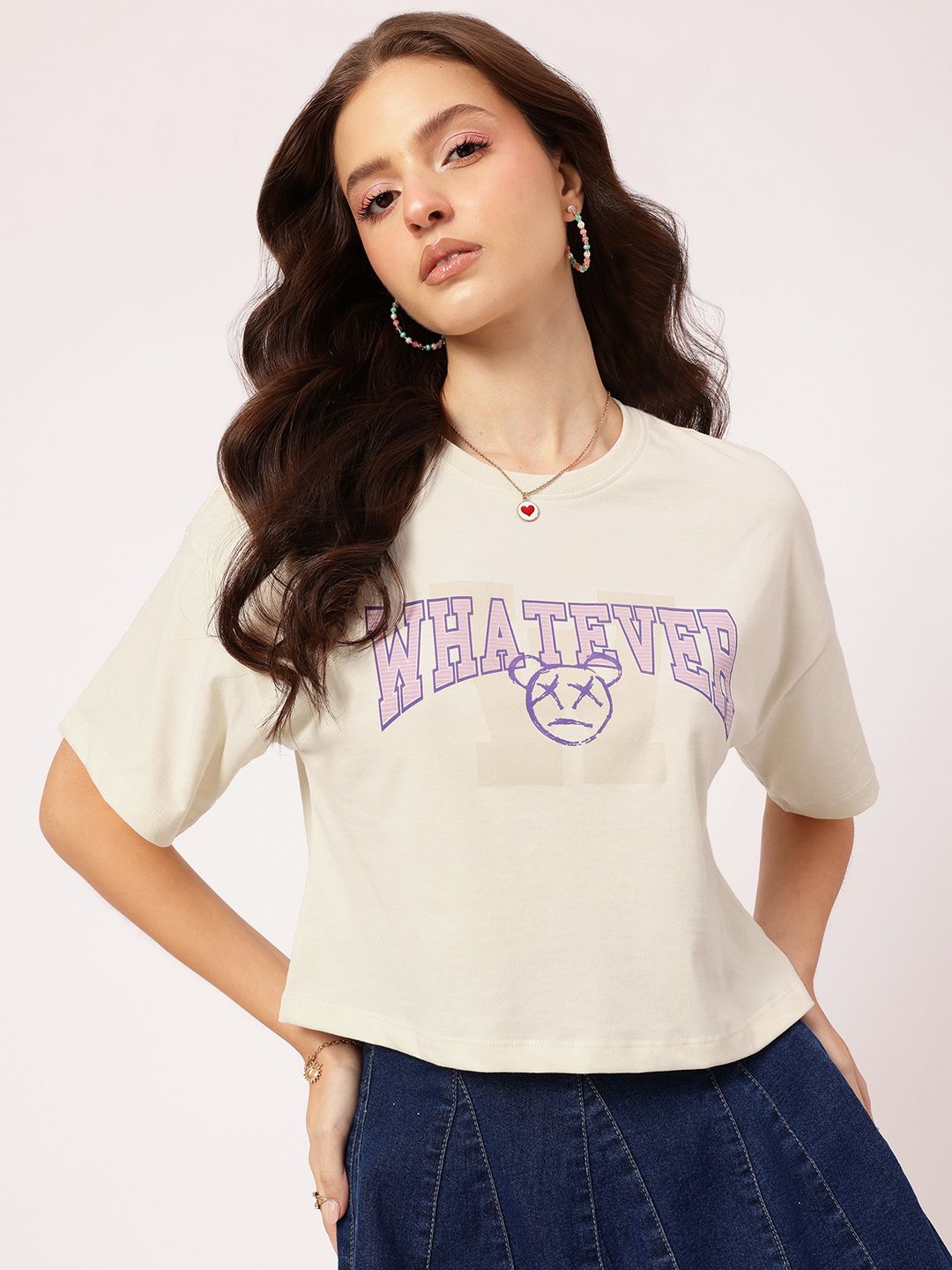 DressBerry Modern Muse Typography Boxy T-shirt