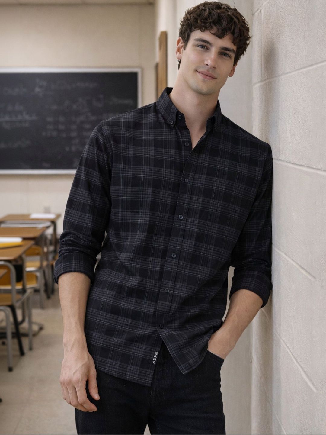 ADRO Men Standard Tartan Checks Checked Casual Shirt