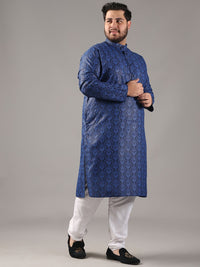 SOJANYA PLUS Size Ethnic Motifs Printed Band Collar Straight Kurta