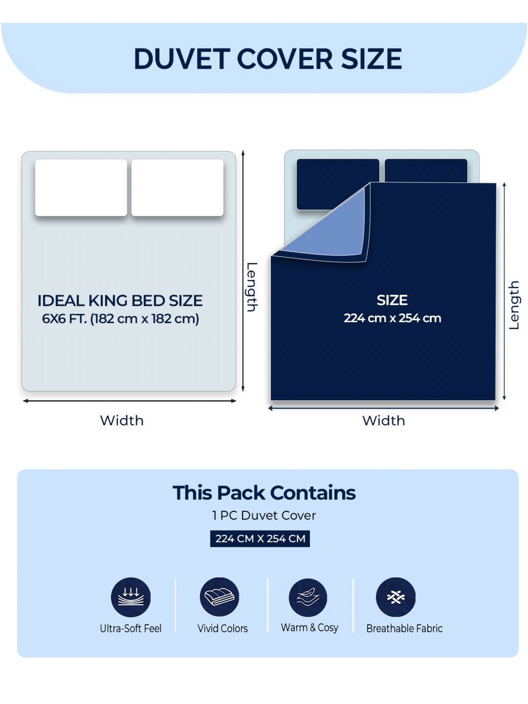 Monte Carlo White & Blue Printed Mild Winter 210 GSM Double Bed Duvet
