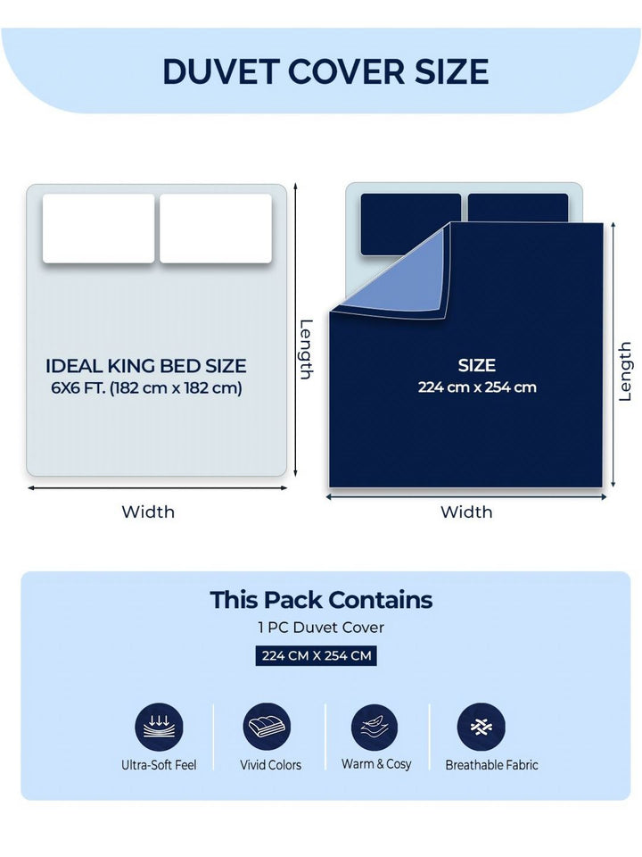 Monte Carlo White & Blue Printed Mild Winter 210 GSM Double Bed Duvet