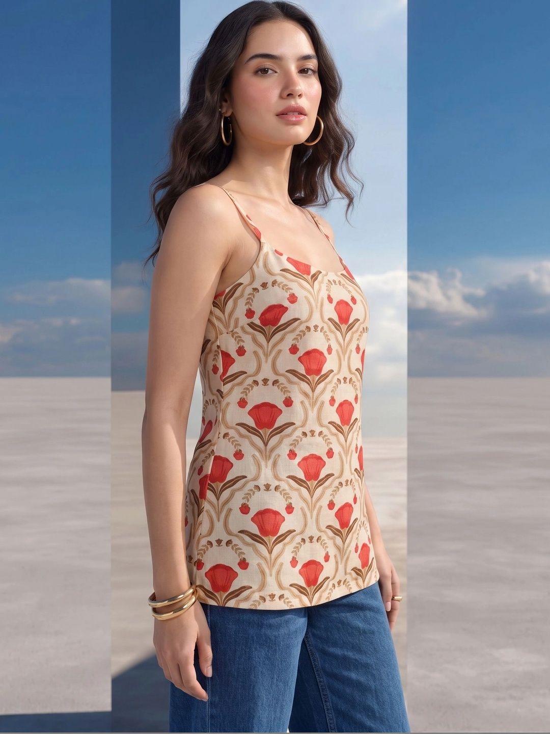 Mamicha Floral Print Top