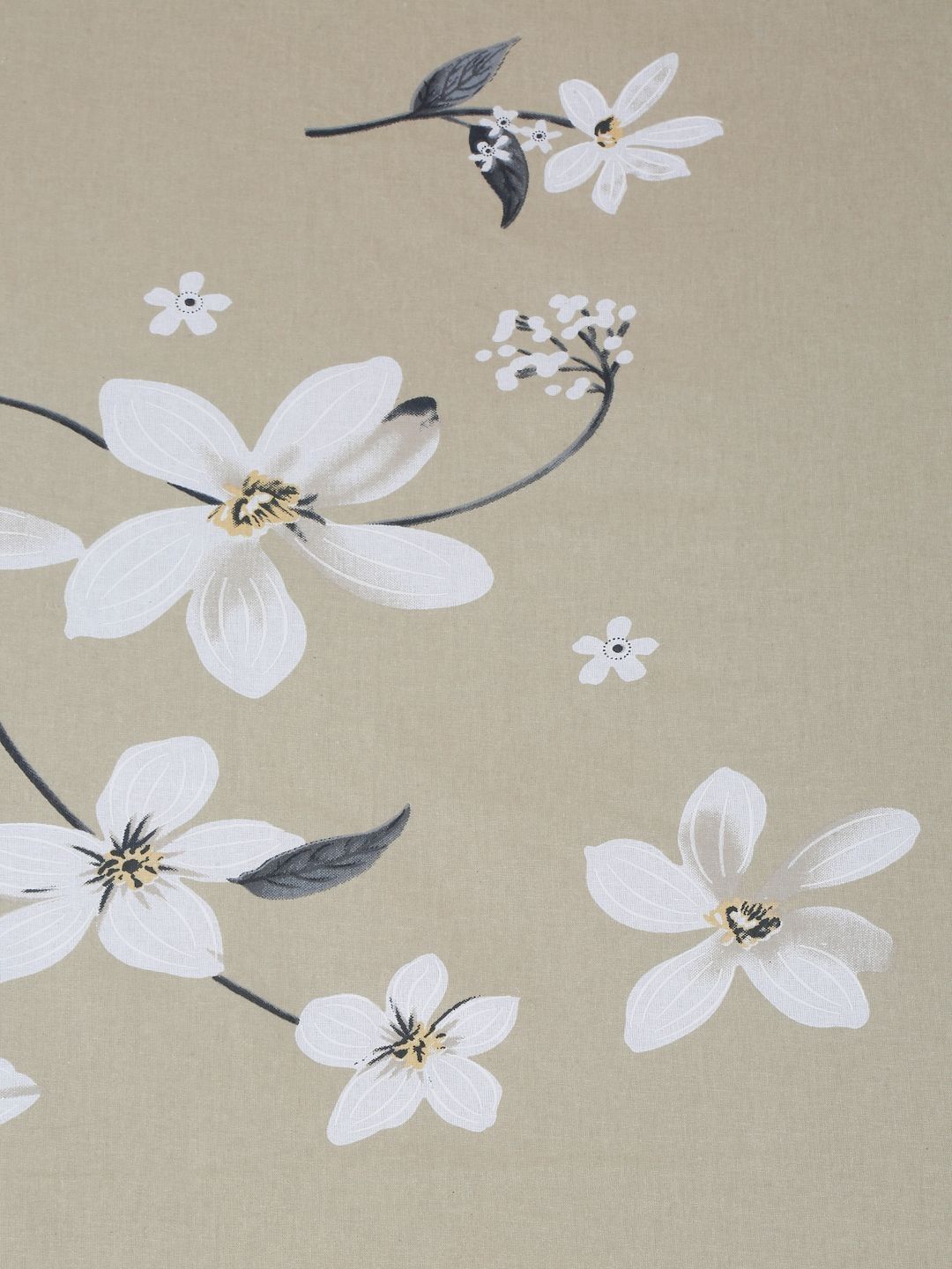 Myntra Elegant Homes Beige & White Floral 400 TC Single Bedsheet with 1 Pillow Covers
