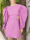 DressBerry Dare To Bare Power Shoulders Cut-Out Sheath Mini Dress