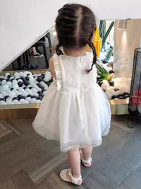 YK Girls Self Design Fit & Flare Dress