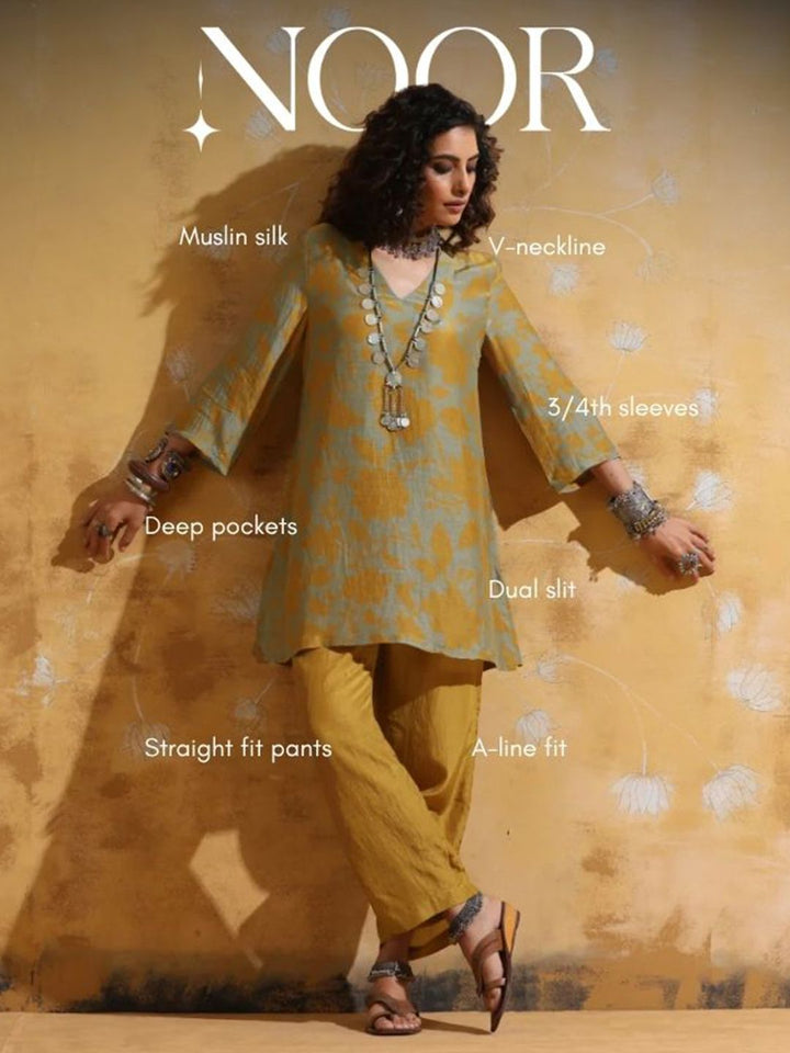 trueBrowns Printed Tunic With Trousers Co-Ords