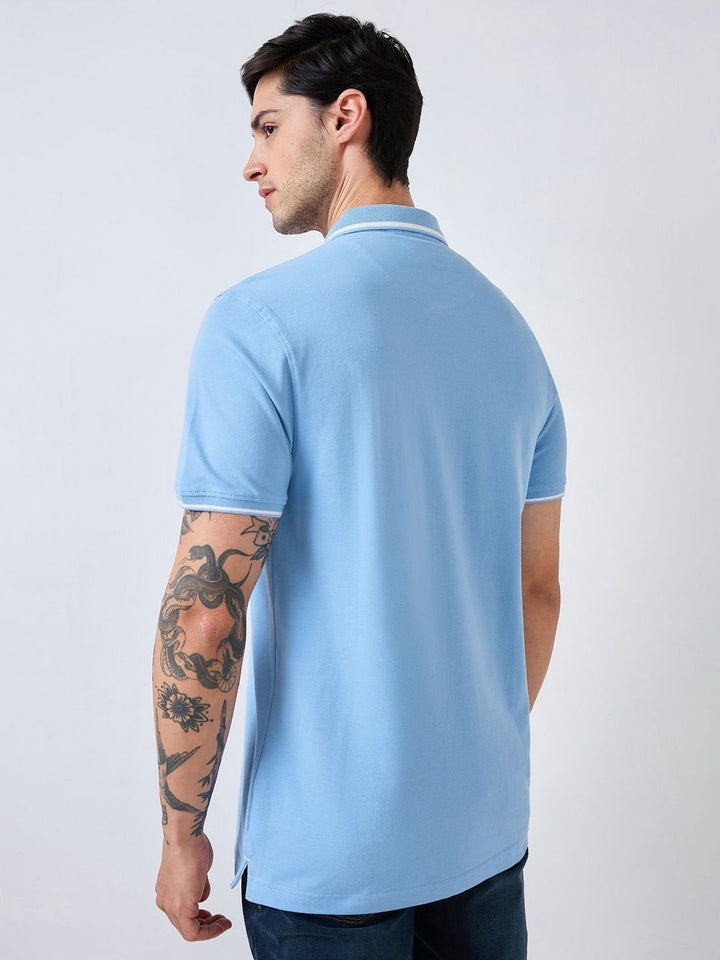 SPYKAR Men Polo Collar Solid Cotton Slim Fit T-shirt