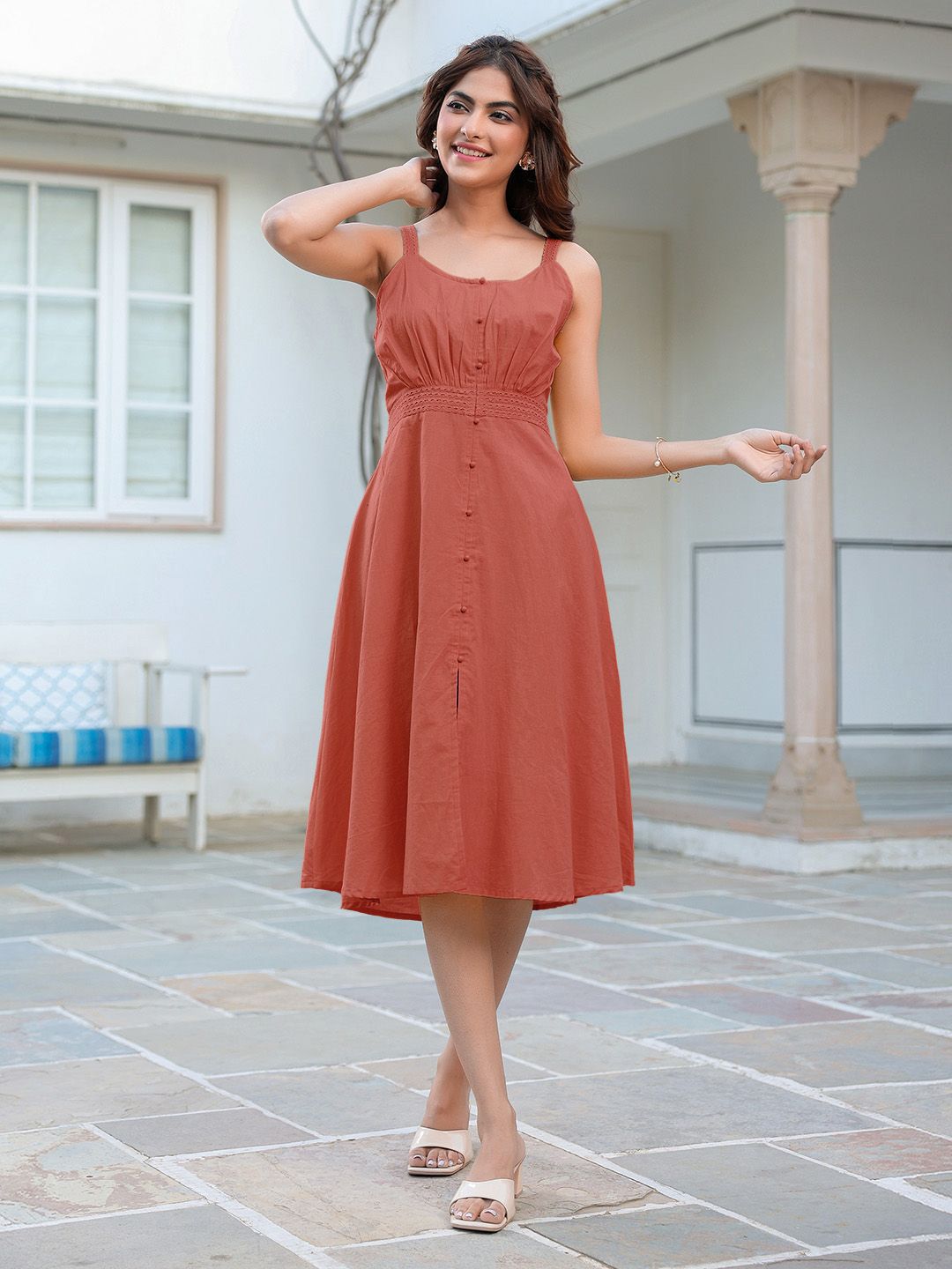 Janasya A-Line Midi Dress