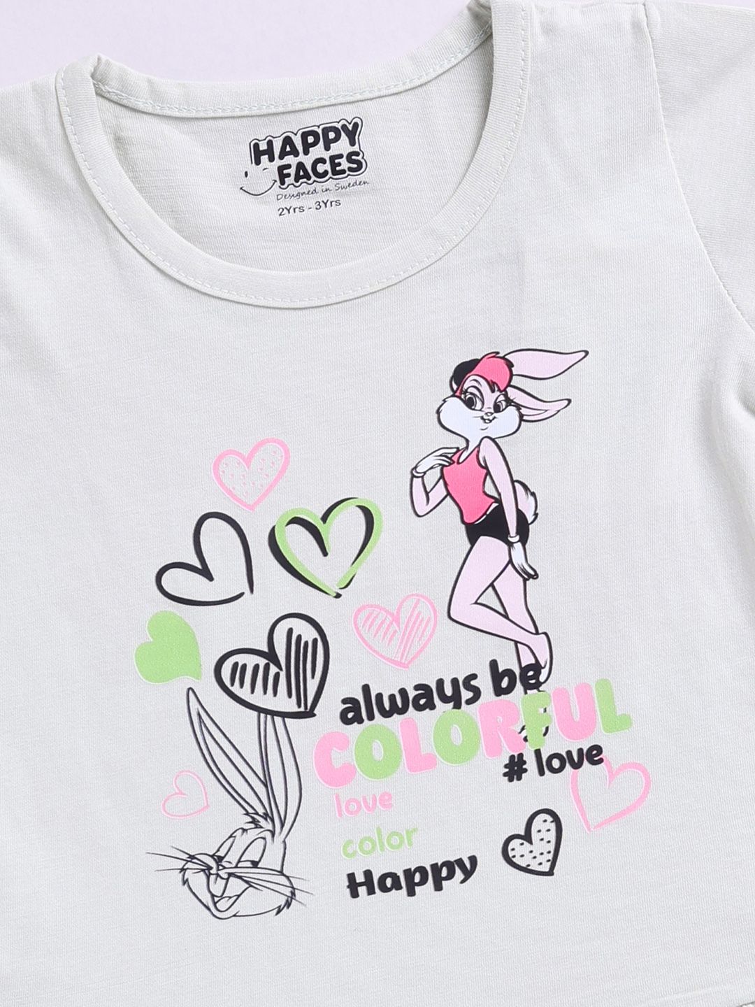 Happy Faces Girls Looney Tunes Print Pure Cotton Fit & Flare Dress