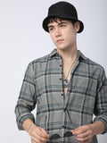 VASTRADO Men Classic Slim Fit Opaque Checked Casual Shirt