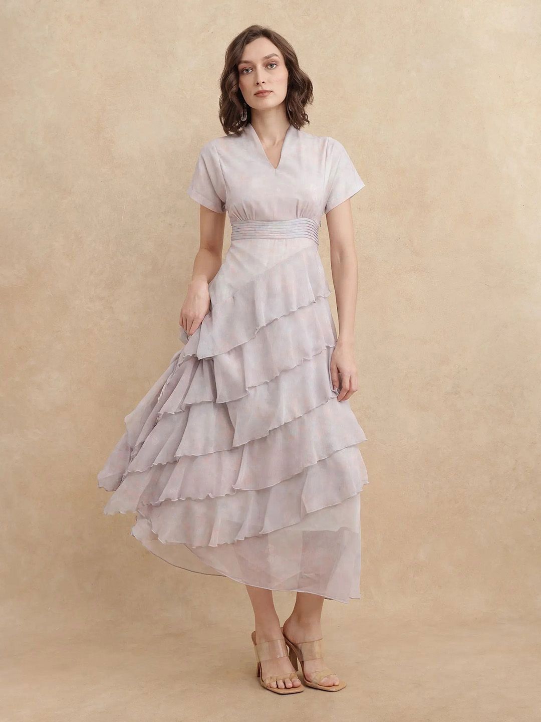 RAREISM Print A-Line Midi Dress