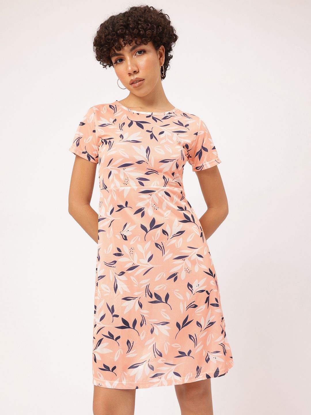 DressBerry Pretty in Pastel Floral Print Satin Finish Sheath Dress