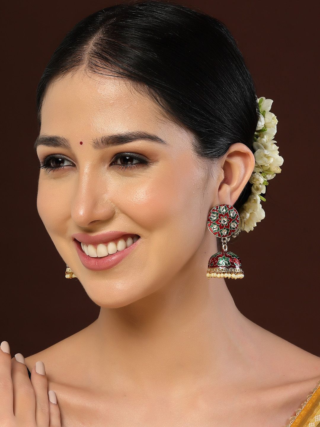 Anouk Gold-Plated Dome Shaped Jhumkas