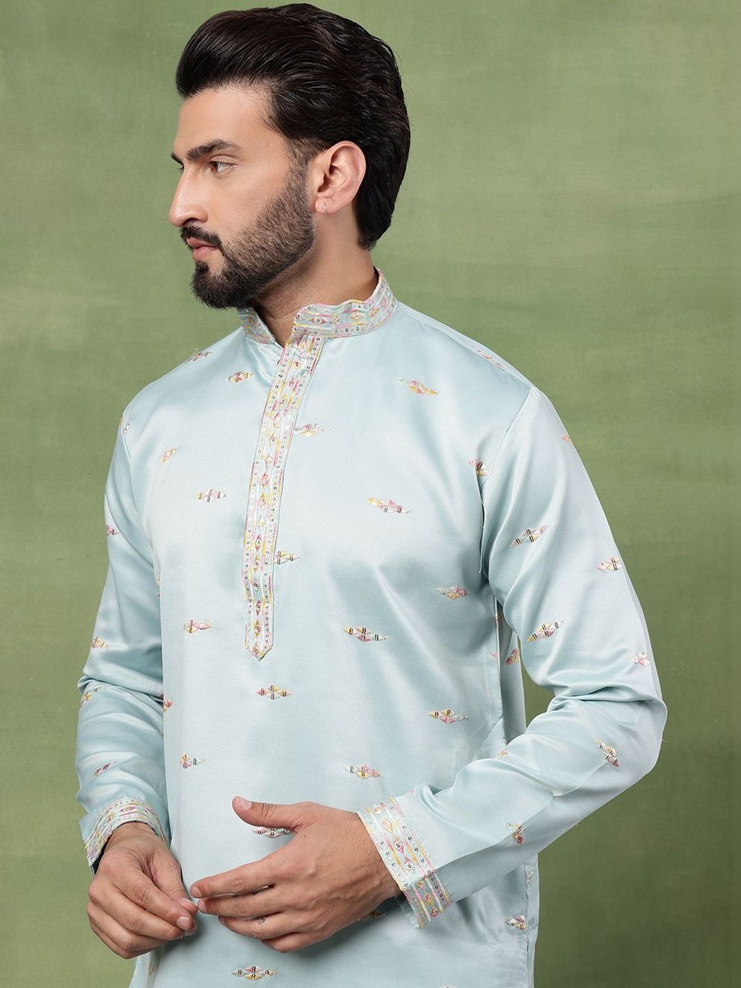 SOJANYA Men Ethnic Motifs Embroidered Sequinned Kurta