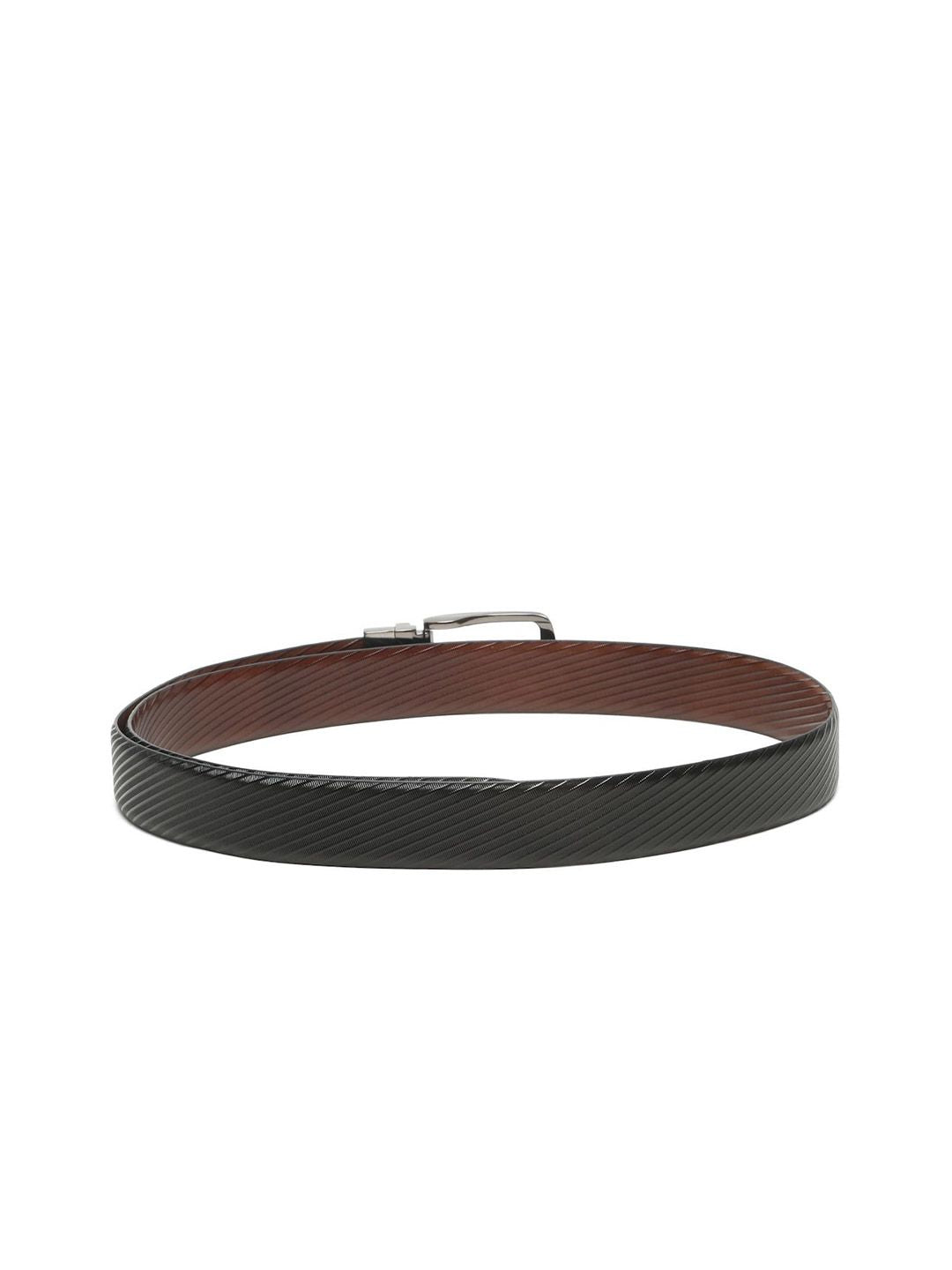 Teakwood Leathers Men Textured Leather Reversible Formal Belt