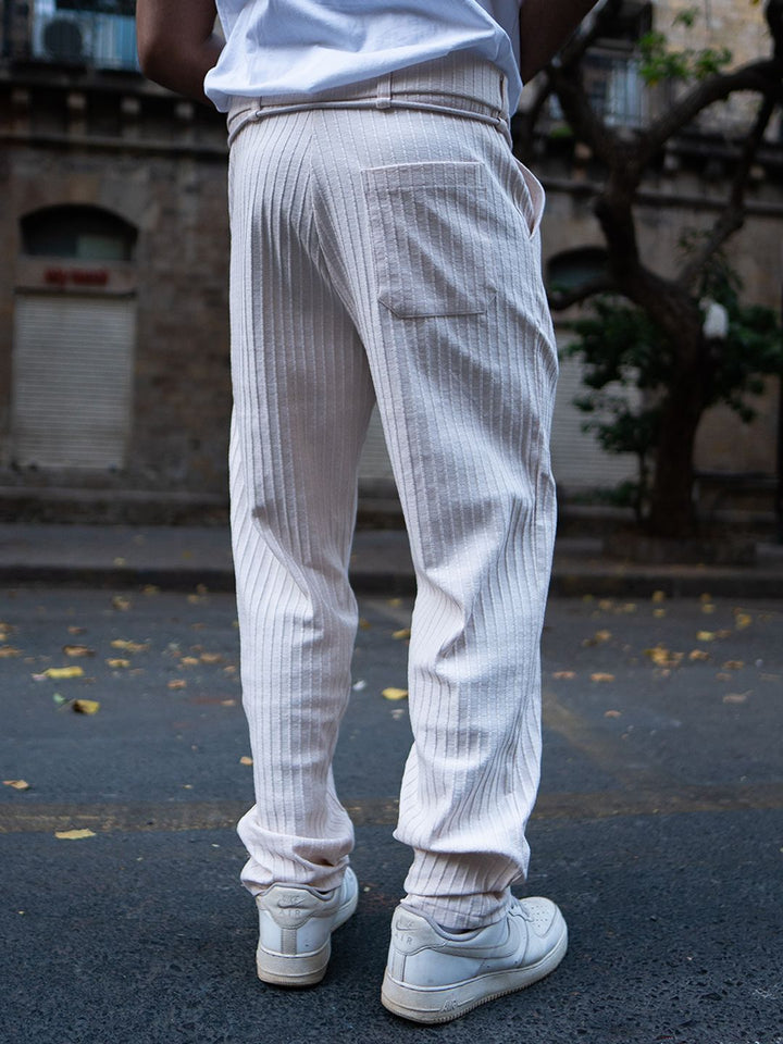 Powerlook Men Light Fawn Crushed Regular Fit Track Pant