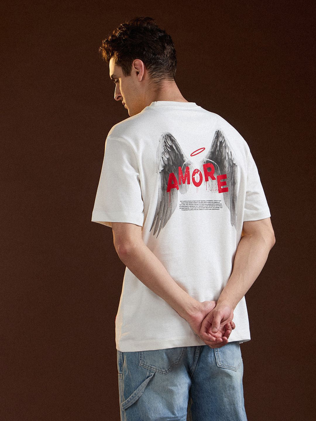 THE BEAR HOUSE Men Printed Drop-Shoulder Sleeves T-shirt