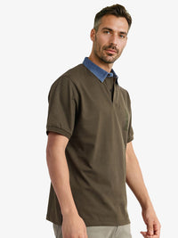 RARE RABBIT Men Solid Polo Collar Cotton T-shirt