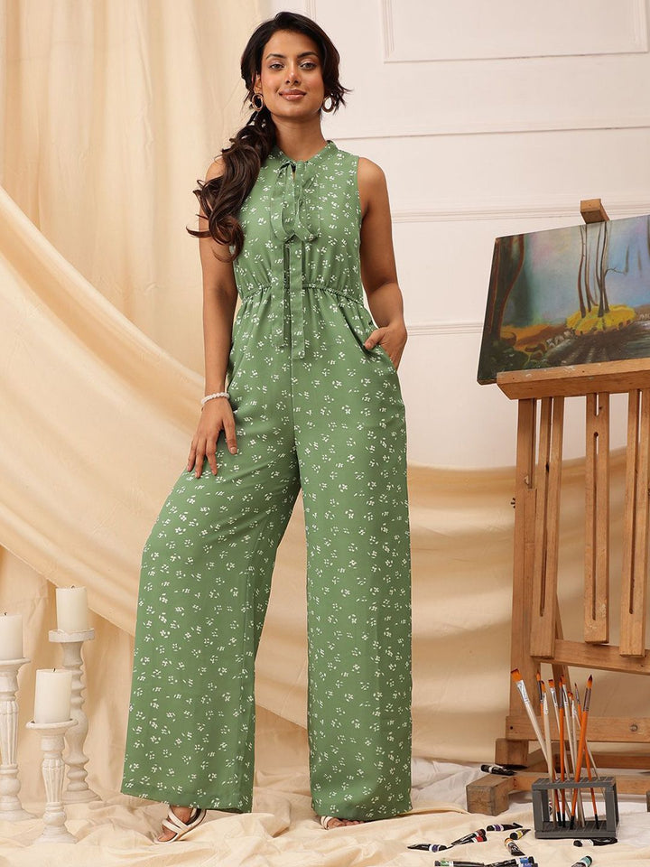 Quiero Women Printed V-Neck Basic Jumpsuit