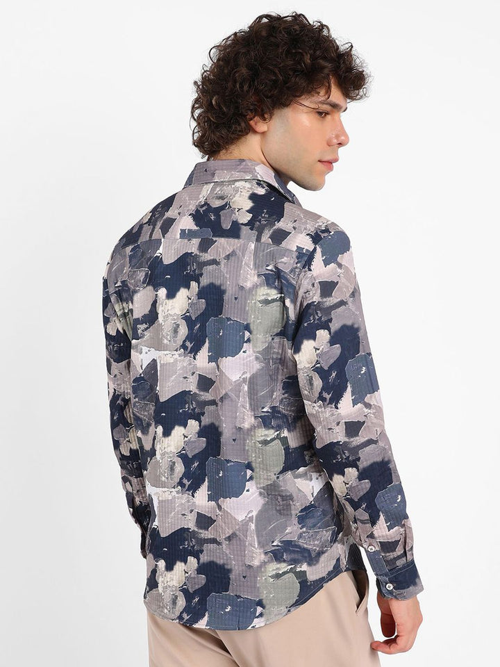 Campus Sutra Men Comfort Spread Collar Abstract Printed Casual Shirt